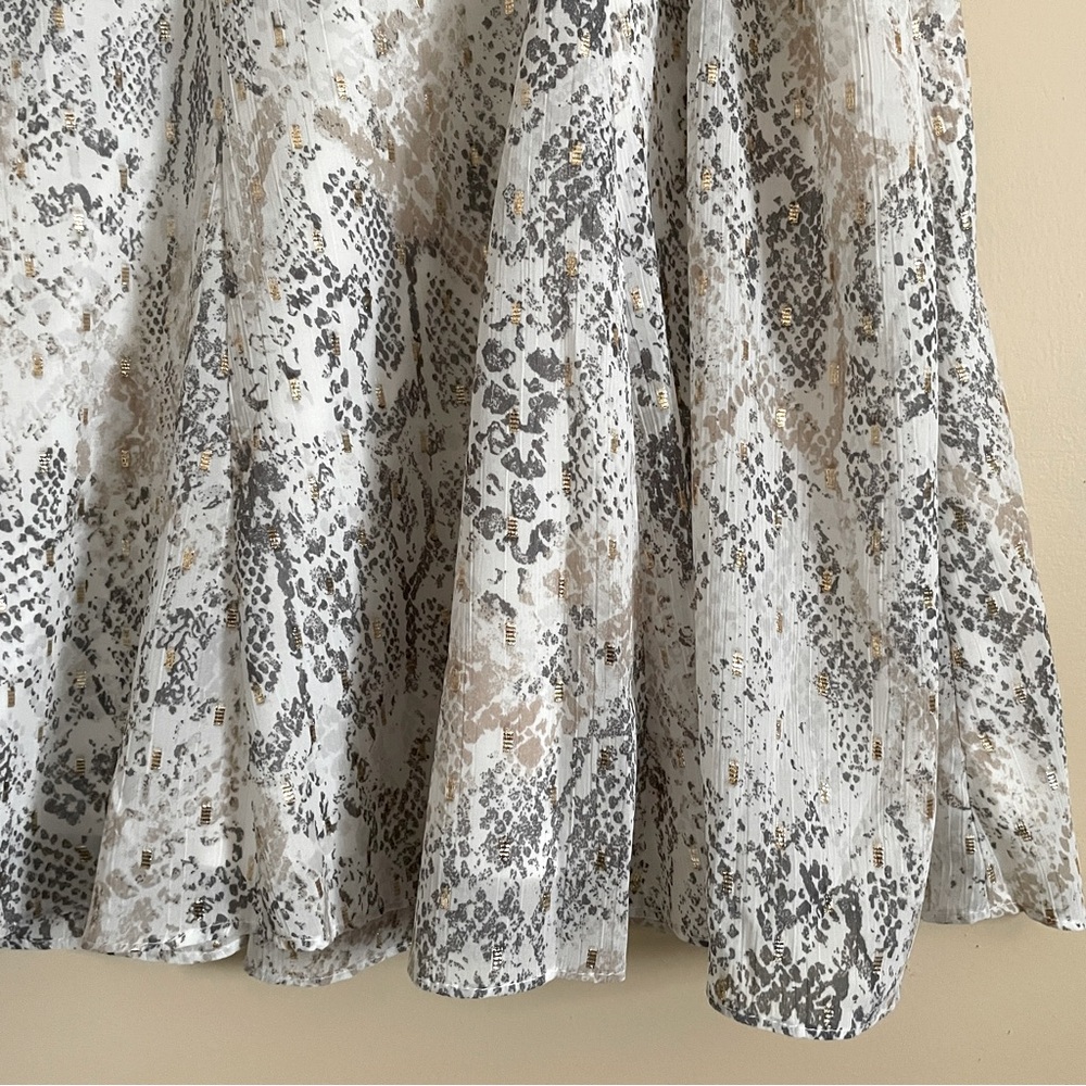 Chico's Snakeskin Print A-line Midi Skirt 16 Tie Waist Romantic Ethereal NWT - Picture 6 of 11